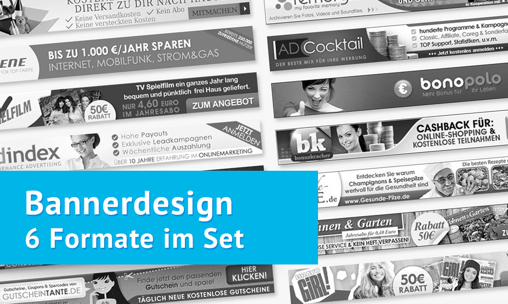 Bannerdesign im (6 Formate) Set für 99 Euro